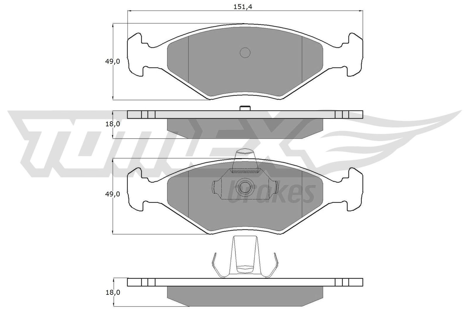 Sada brzdových platničiek kotúčovej brzdy TOMEX Brakes